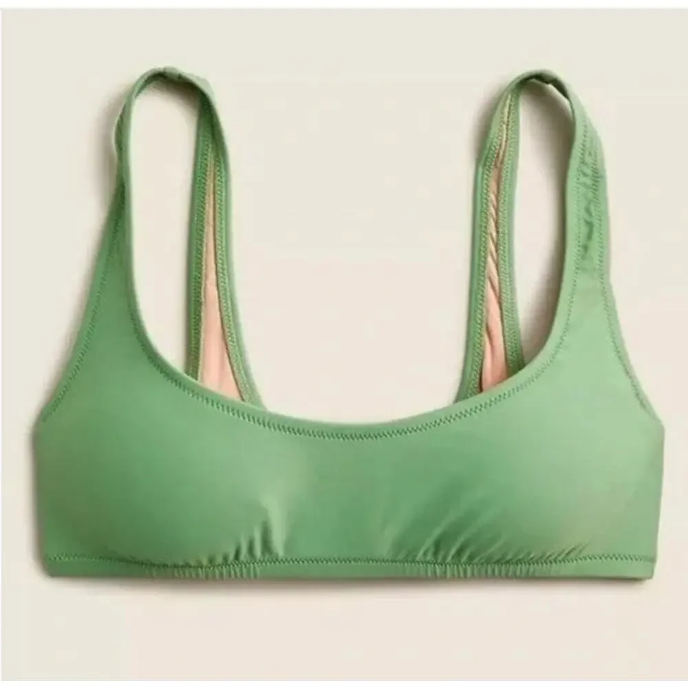 J.‎ Crew Green Heritage scoopneck bikini top NWT